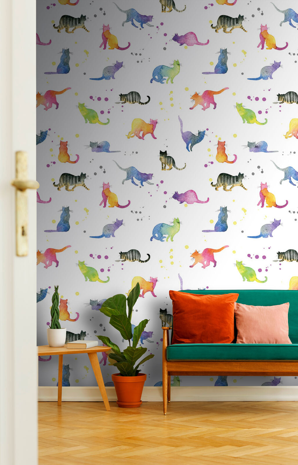 Watercolour cats — interior 3