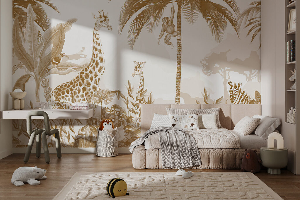 Leopards Among Palms in an interior