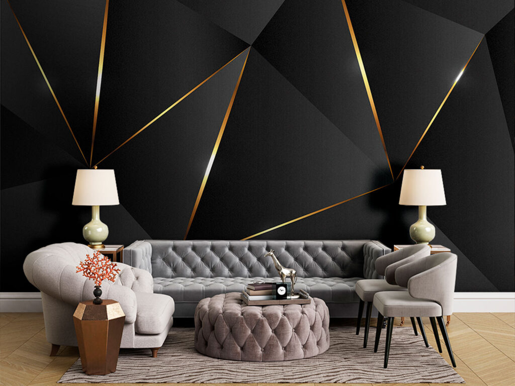 Black facets, gold edges — interior 1