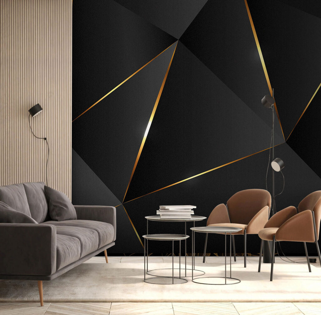 Black facets, gold edges — interior 2