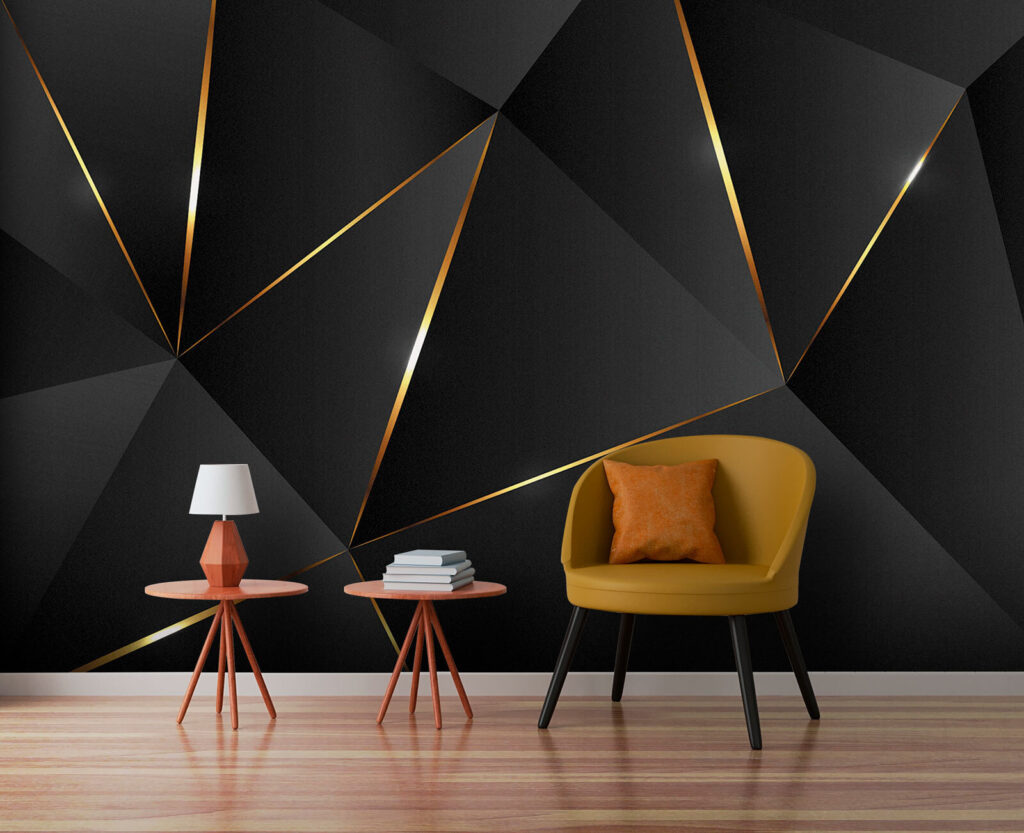Black facets, gold edges — interior 3