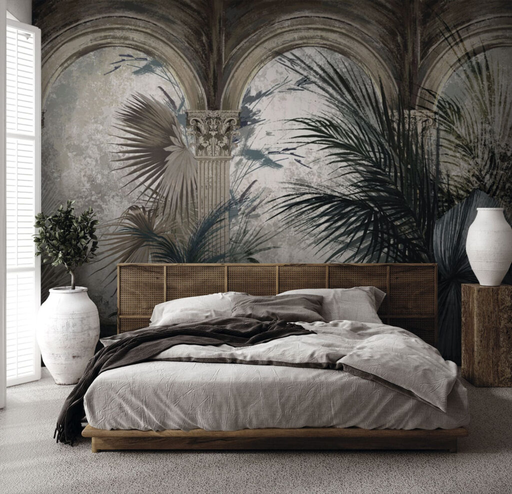 Palms before old arcades — interior 2
