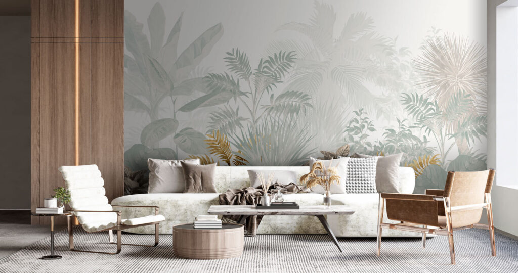 Ferns above pale palms — interior 2