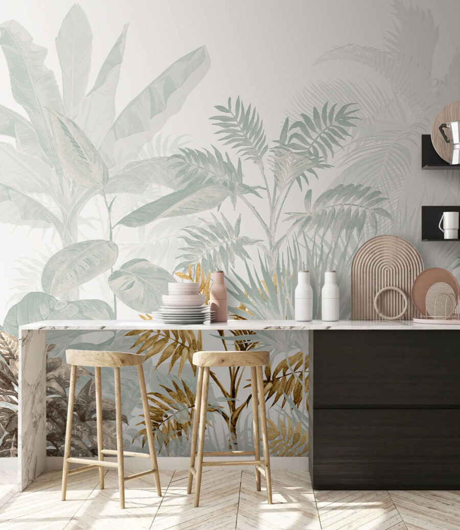 Ferns above pale palms — interior 4