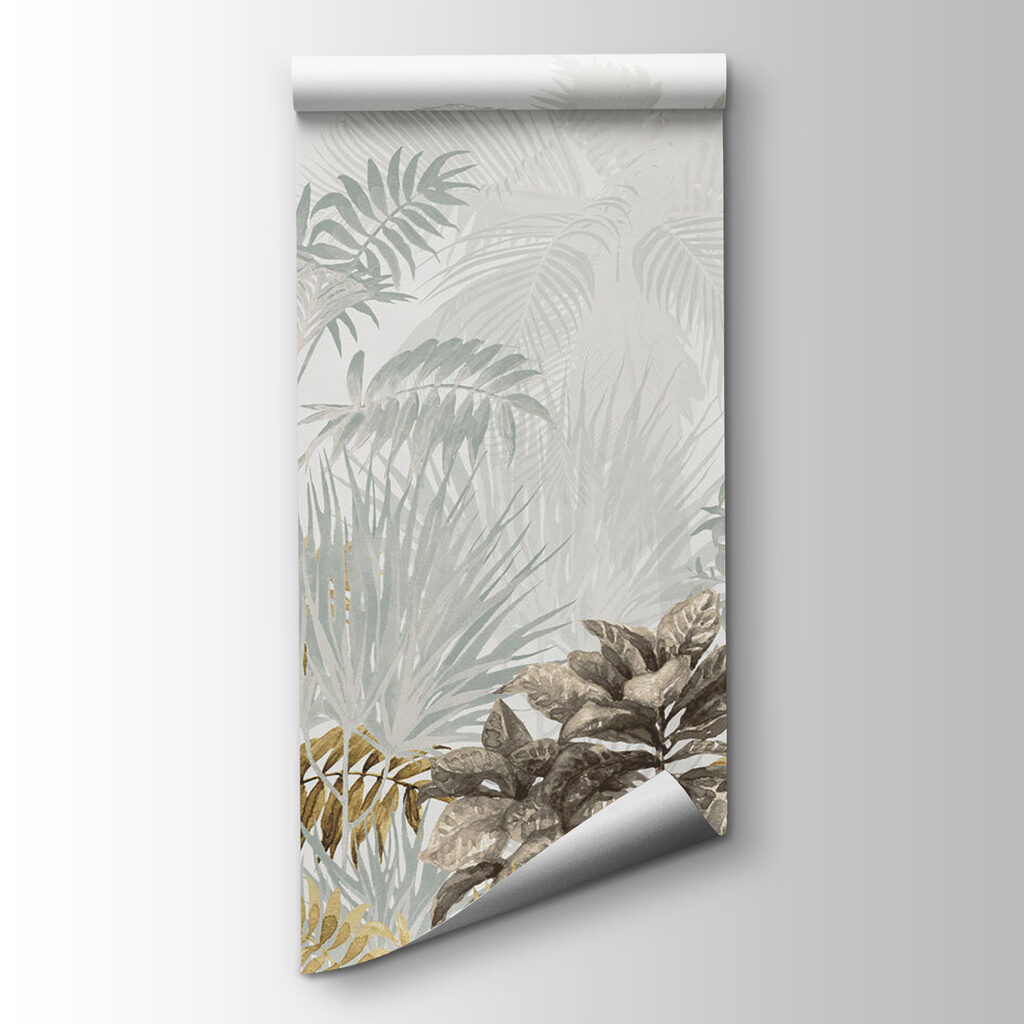Ferns above pale palms — product view