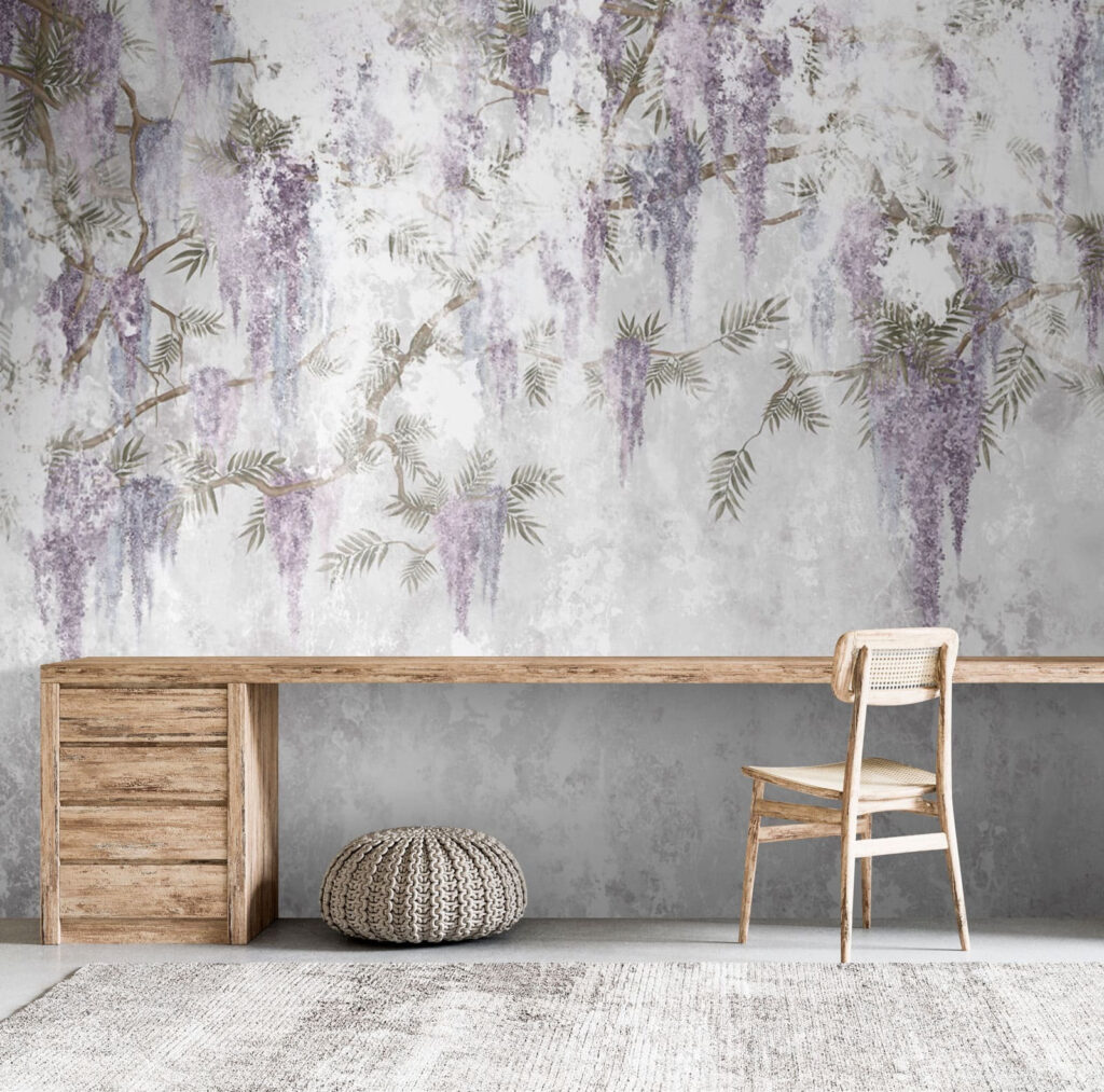 Hanging purple blossoms — interior 1