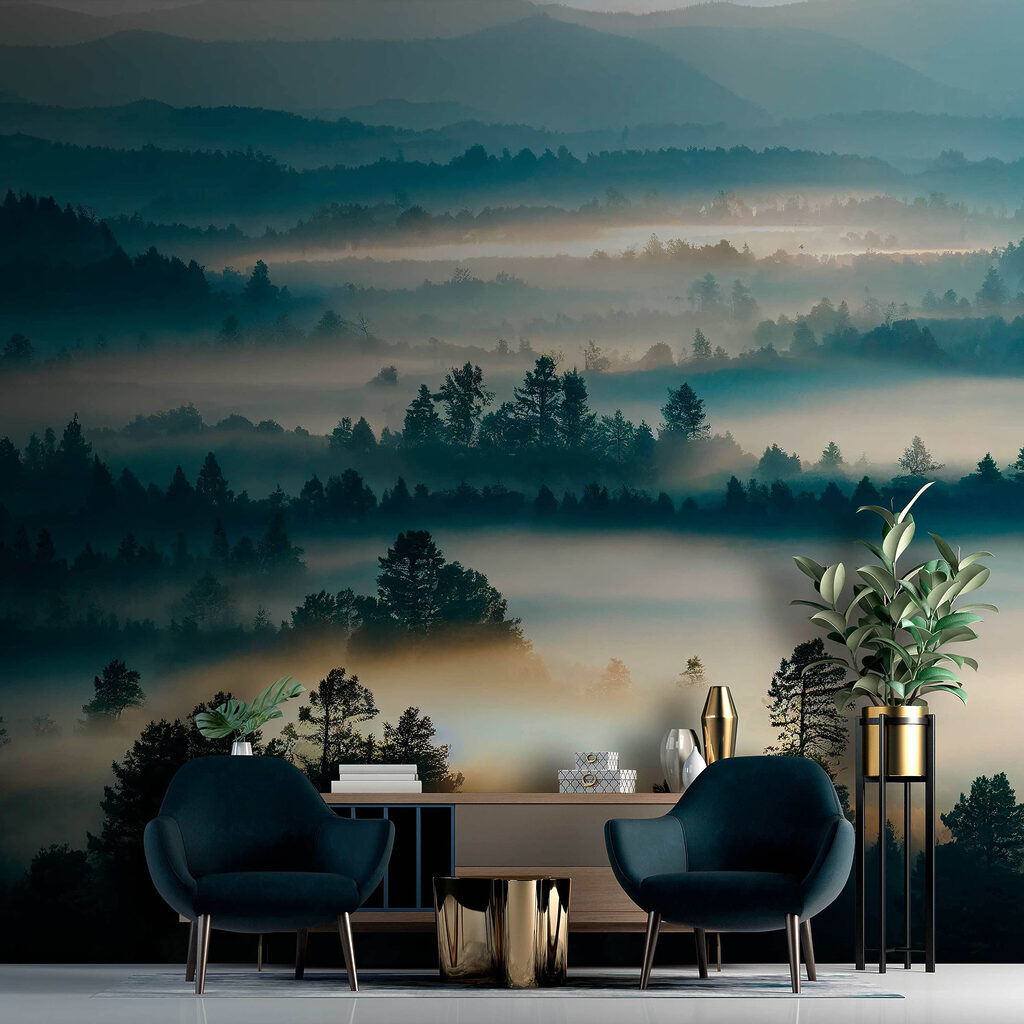Mist between wooded hills — interior 4