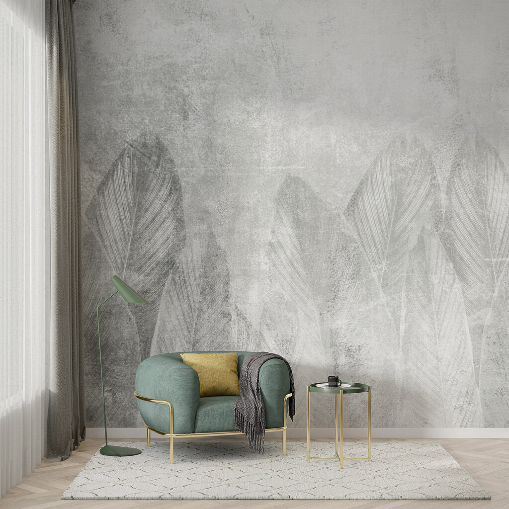 Large leaves on grey — interior 6