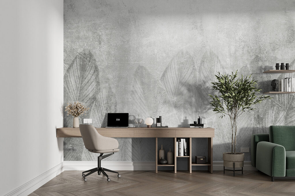 Large leaves on grey — interior 7