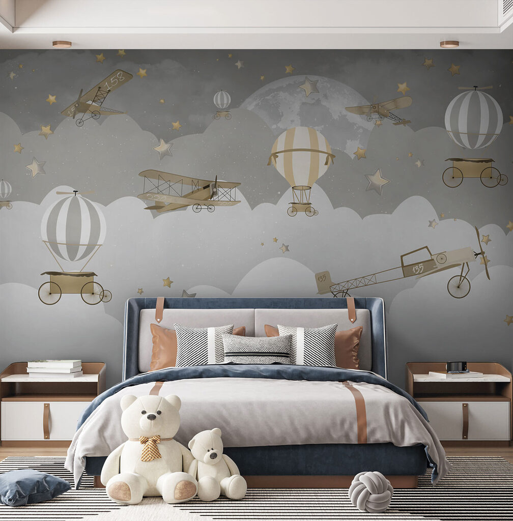 Balloons above grey clouds — interior 7