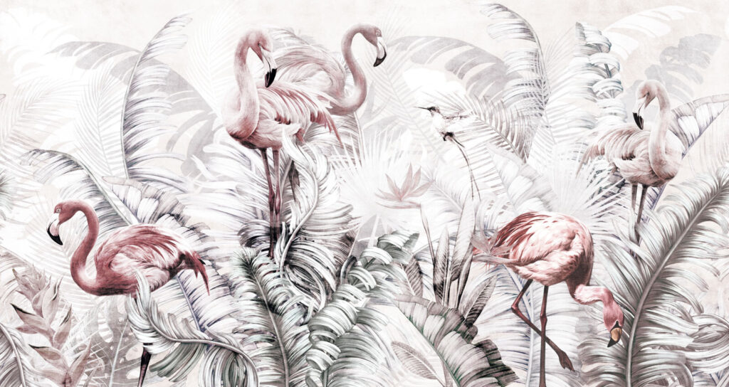 Flamingo Fronds — full design