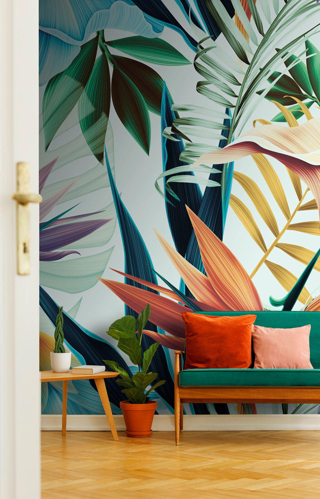 Paradise flowers, blue leaves — interior 3