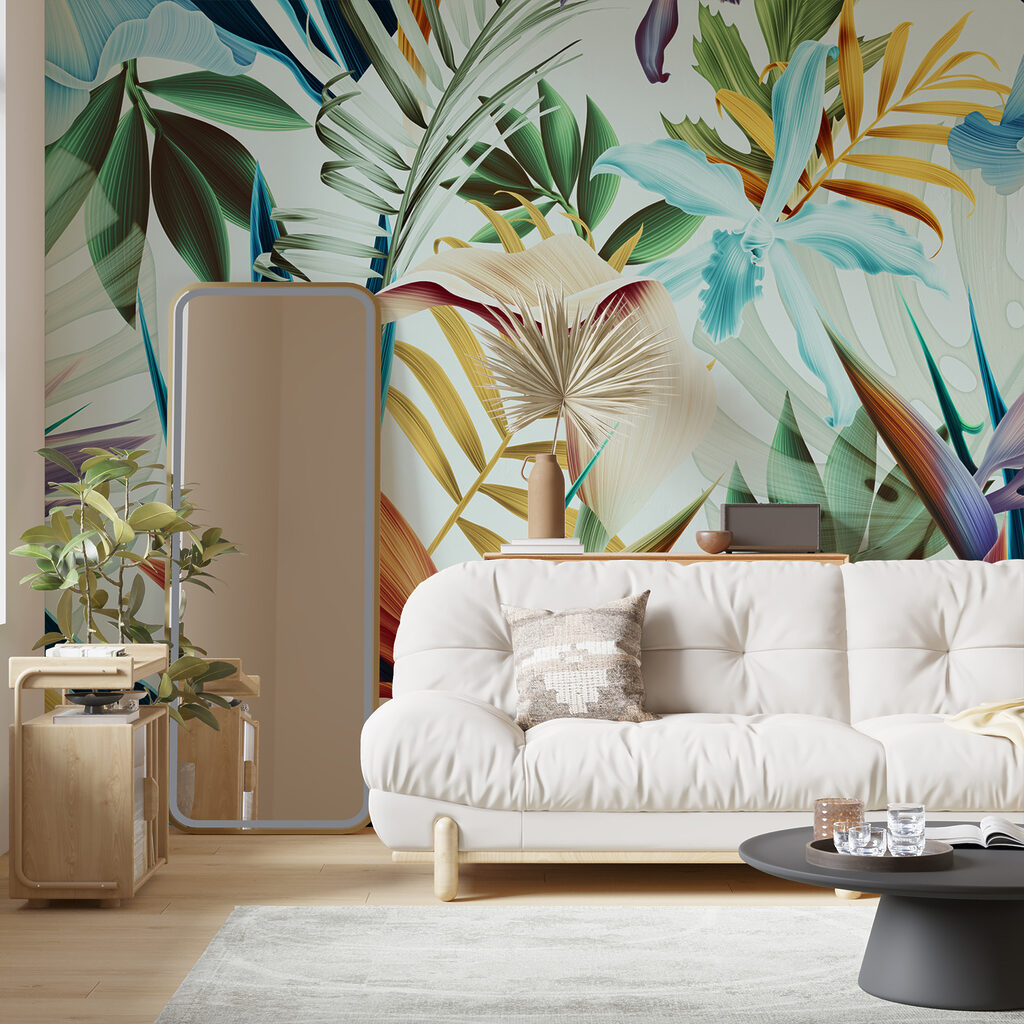Paradise flowers, blue leaves — interior 5
