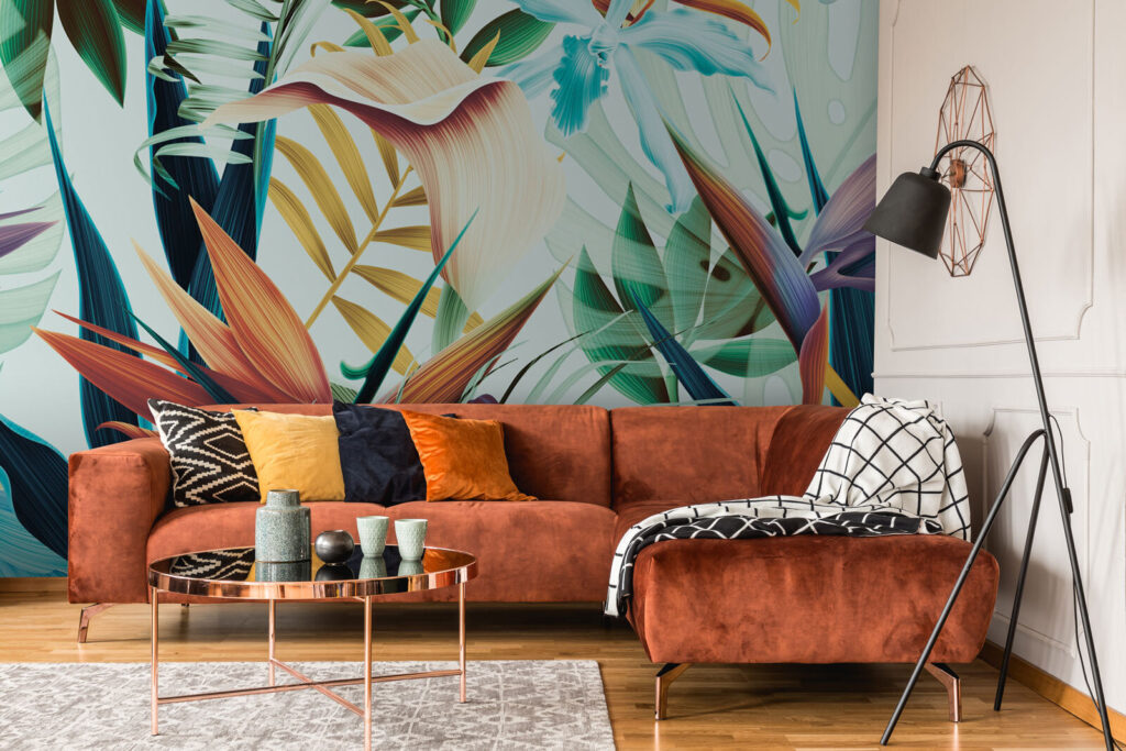 Paradise flowers, blue leaves — interior 4