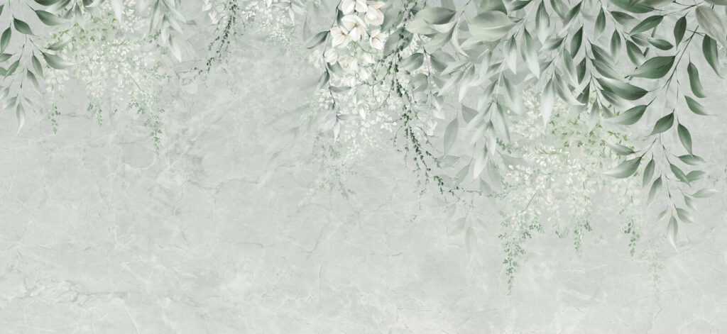 Hanging vines, pale green — full design