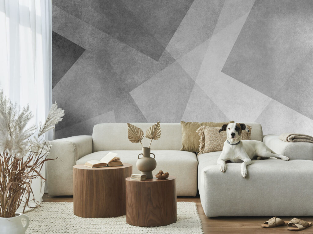 Grey triangles in layers — interior 3
