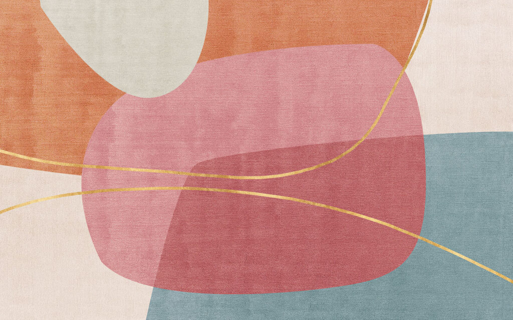 Pastel shapes with gold — full design