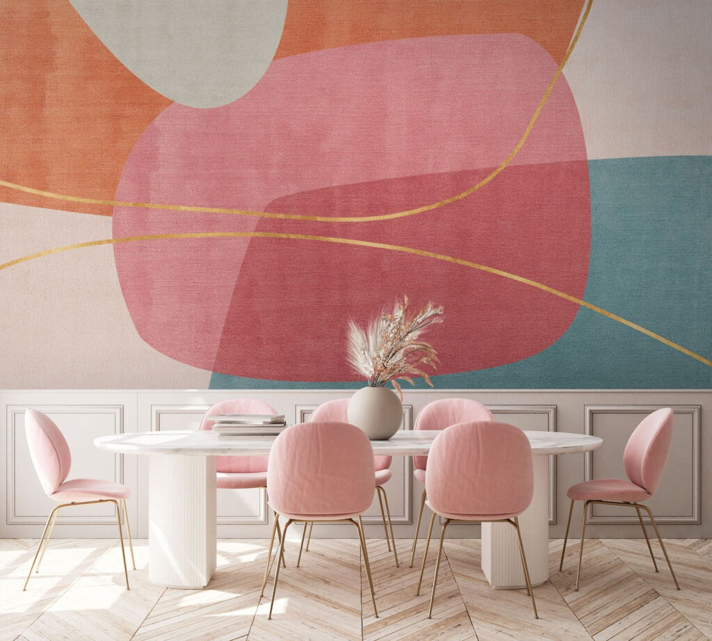Pastel shapes with gold — interior 3