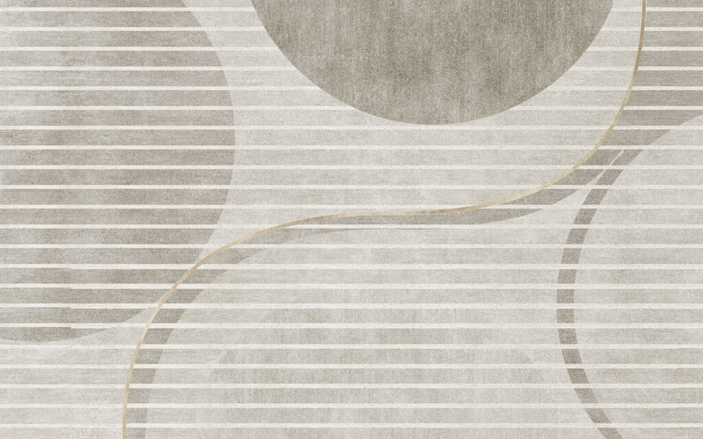 Circles behind white stripes — full design