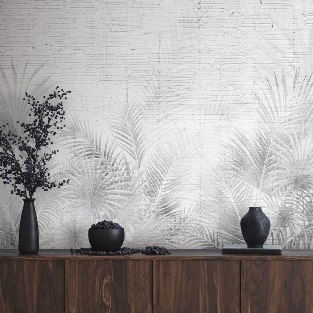 Palm Traces on Plaster in an interior
