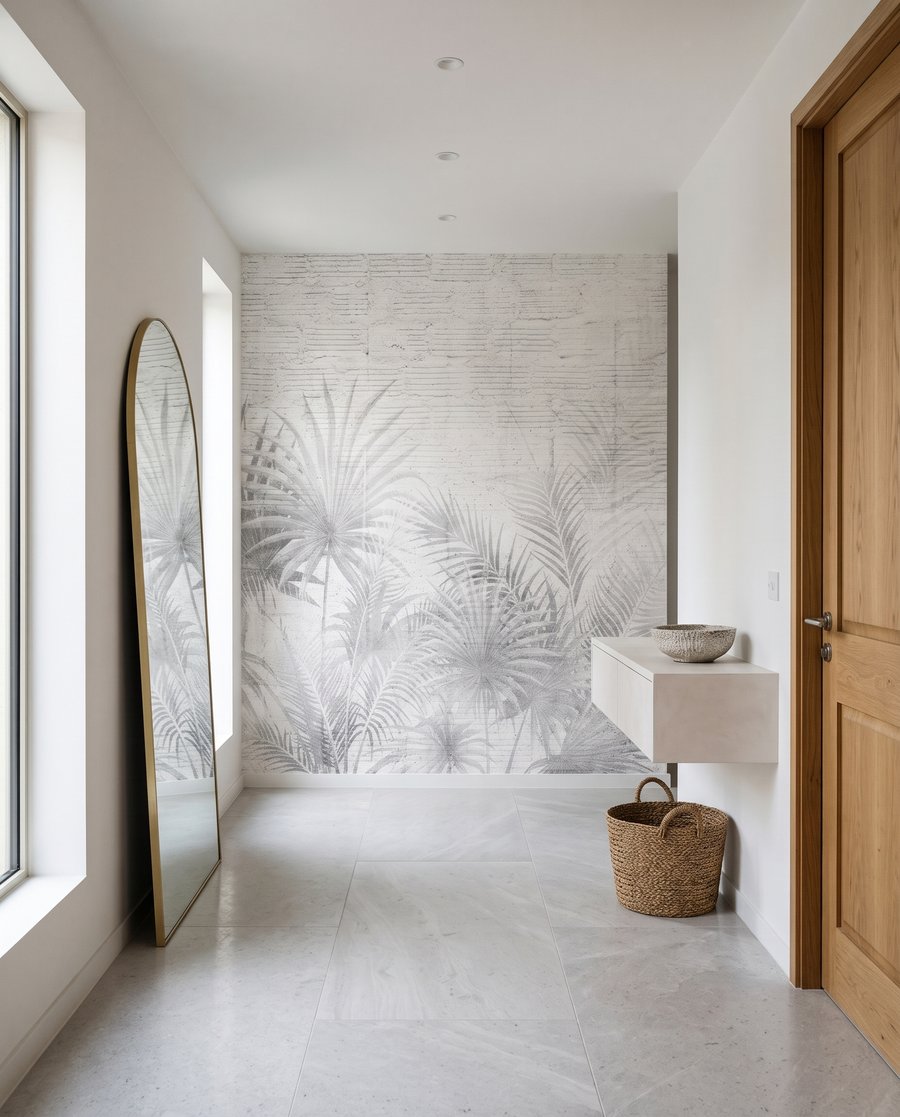 Palm Traces on Plaster in an interior