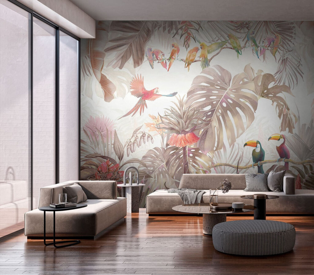 Toucans among pale leaves — interior 2