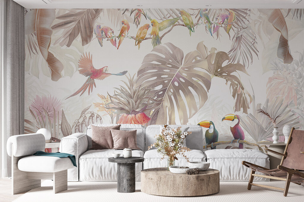 Toucans among pale leaves — interior 4