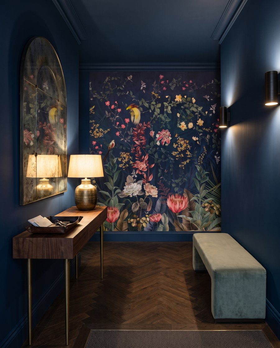 Garden Birds at Night in an interior