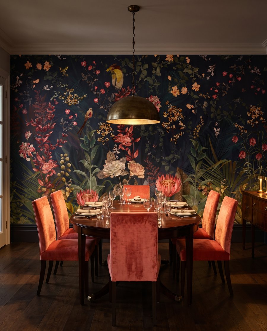 Garden Birds at Night in an interior