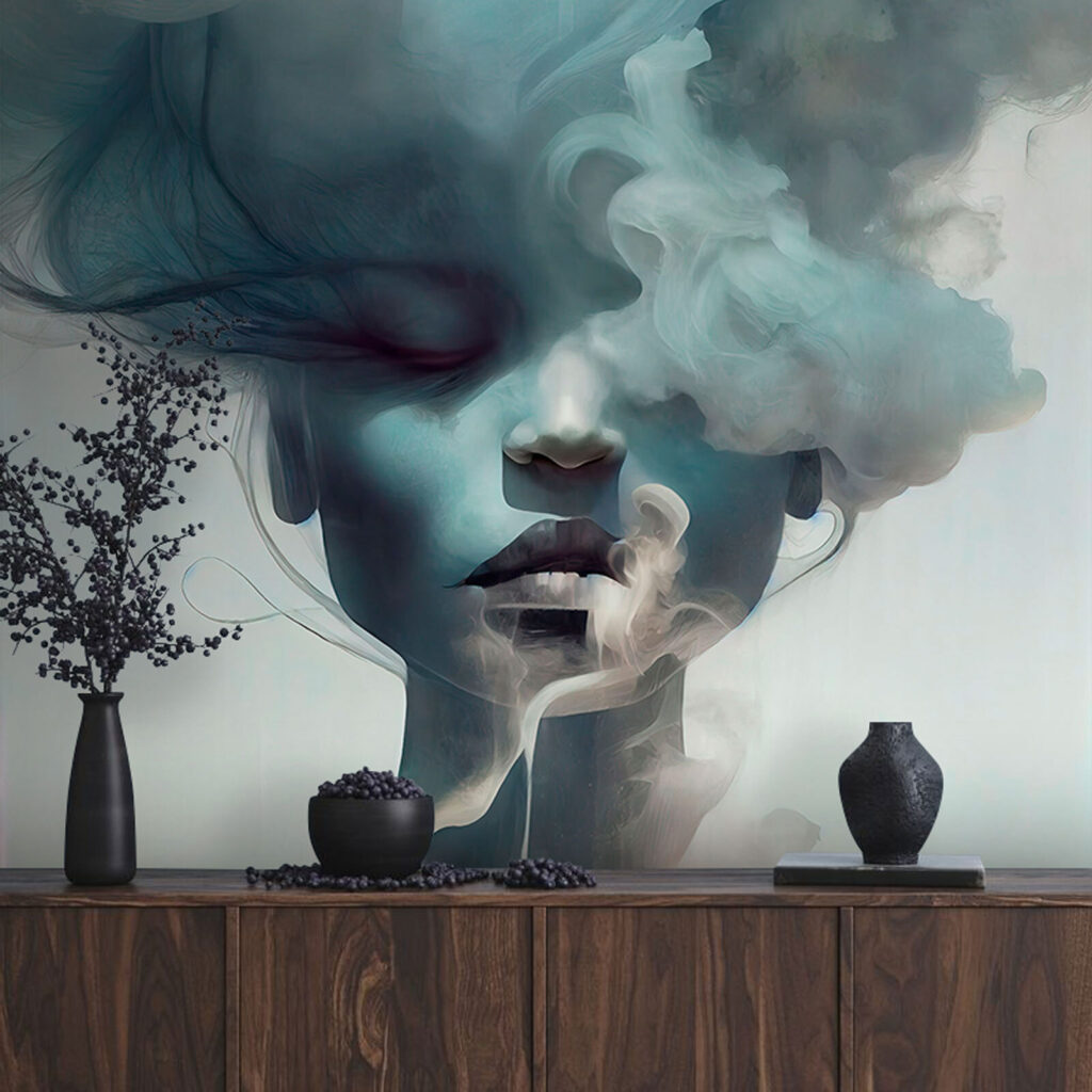 Portrait in Clouds in an interior