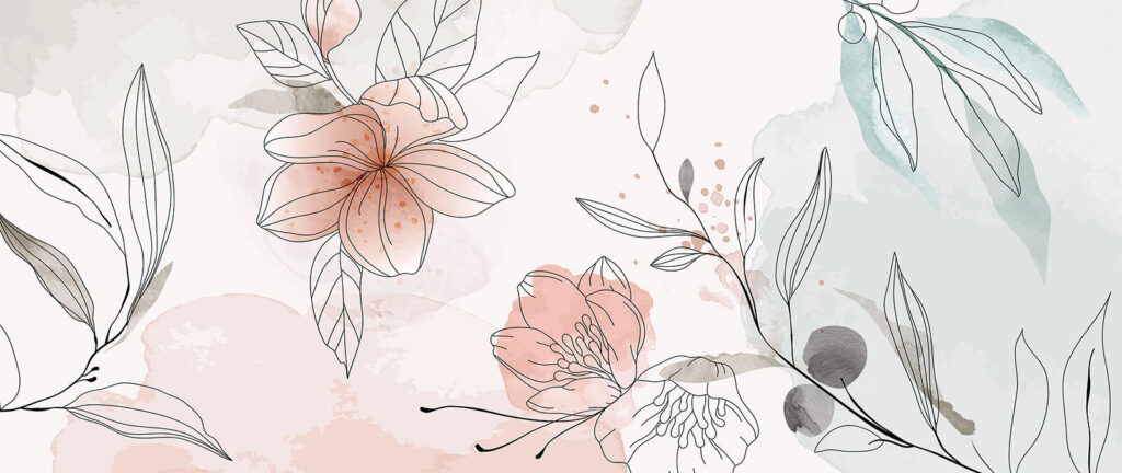 Flowers in loose outlines — full design