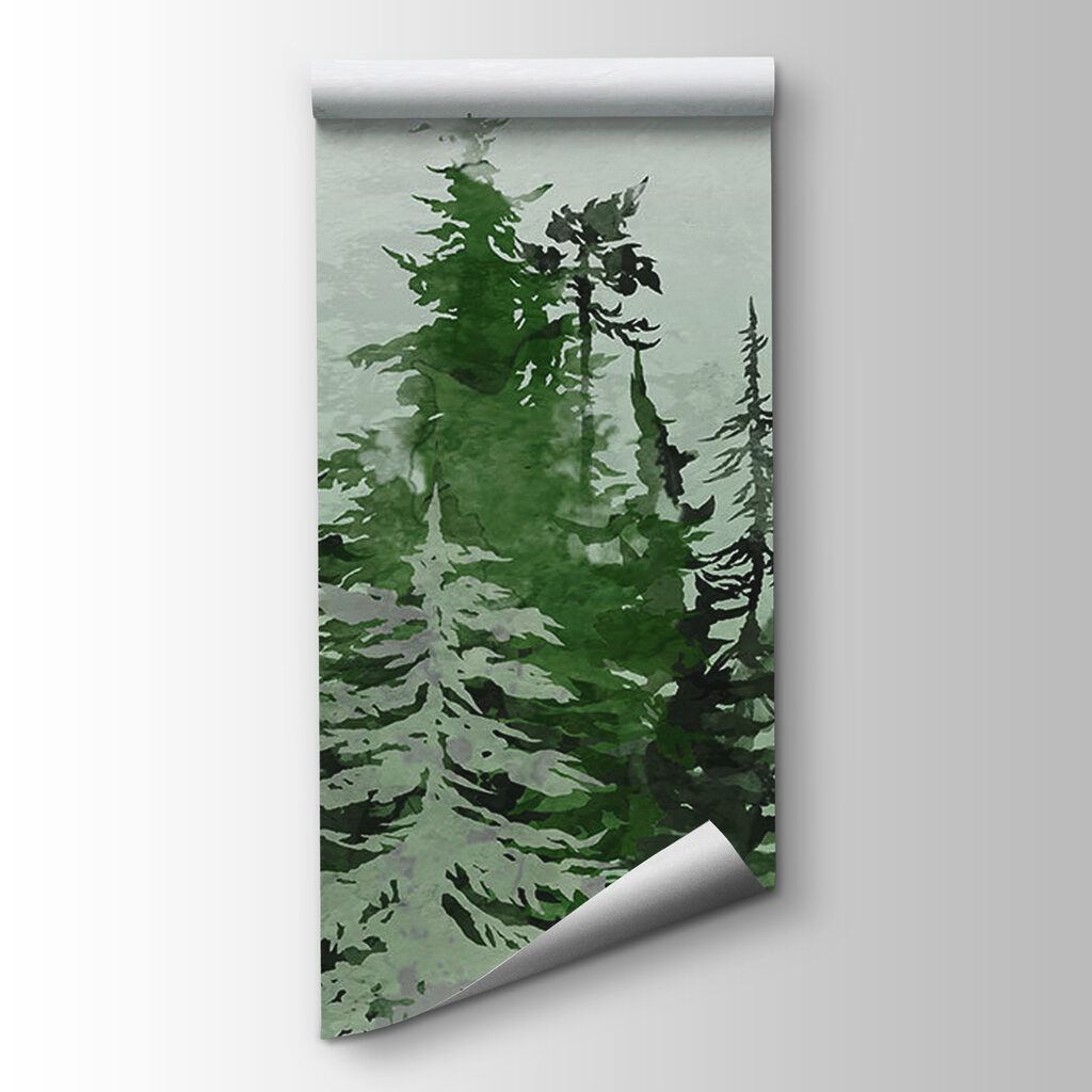 Drawn conifers in green — product view