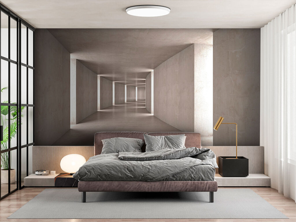 Grey corridor with niches — interior 2