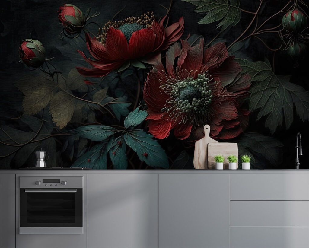 Deep Garden Blooms in an interior