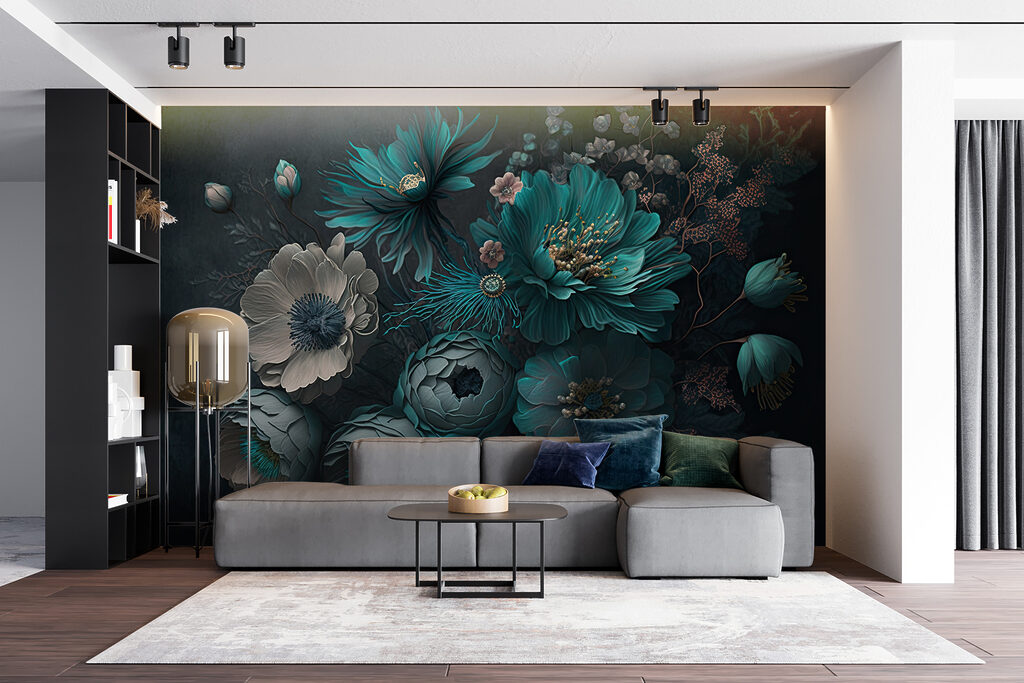 Blue-green flowers — interior 4