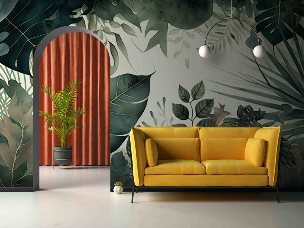 Dark leaves, gold veins — interior 2
