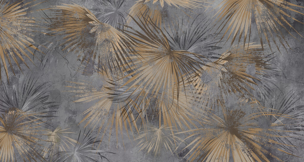 Palm fronds with gold — full design