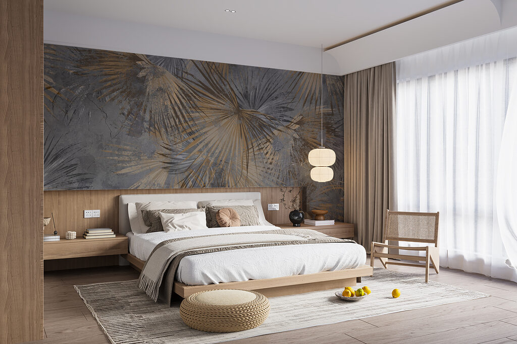 Palm fronds with gold — interior 4