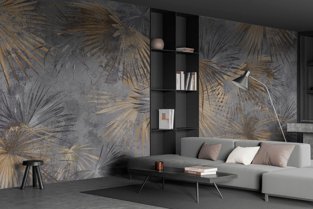 Palm fronds with gold — interior 1