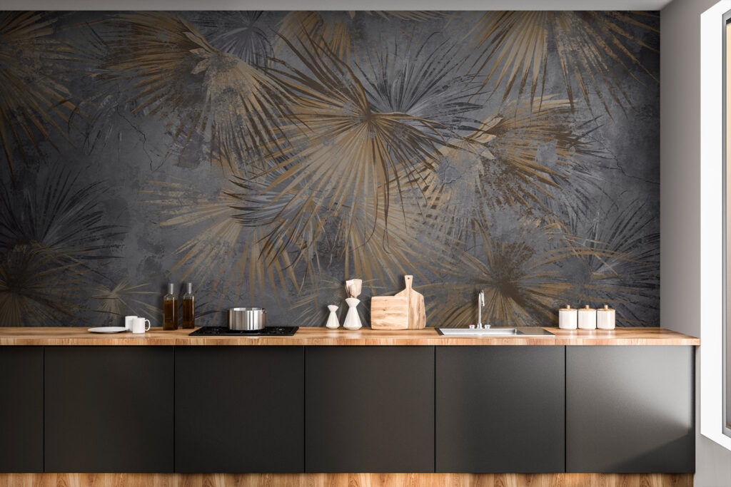Palm fronds with gold — interior 3