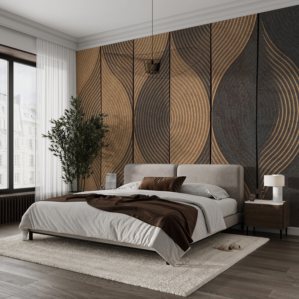 Curved lines in bands — interior 1