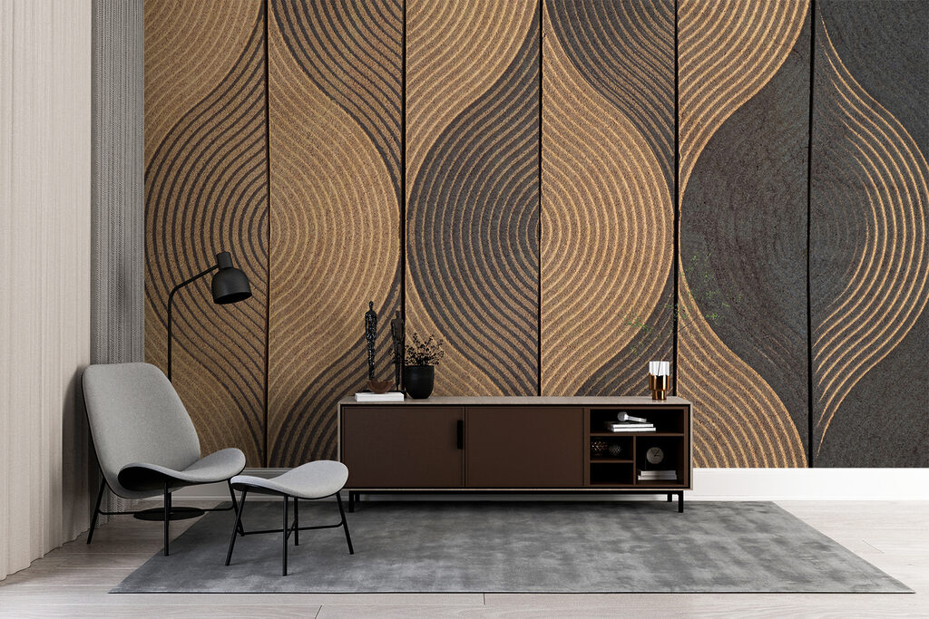 Curved lines in bands — interior 3