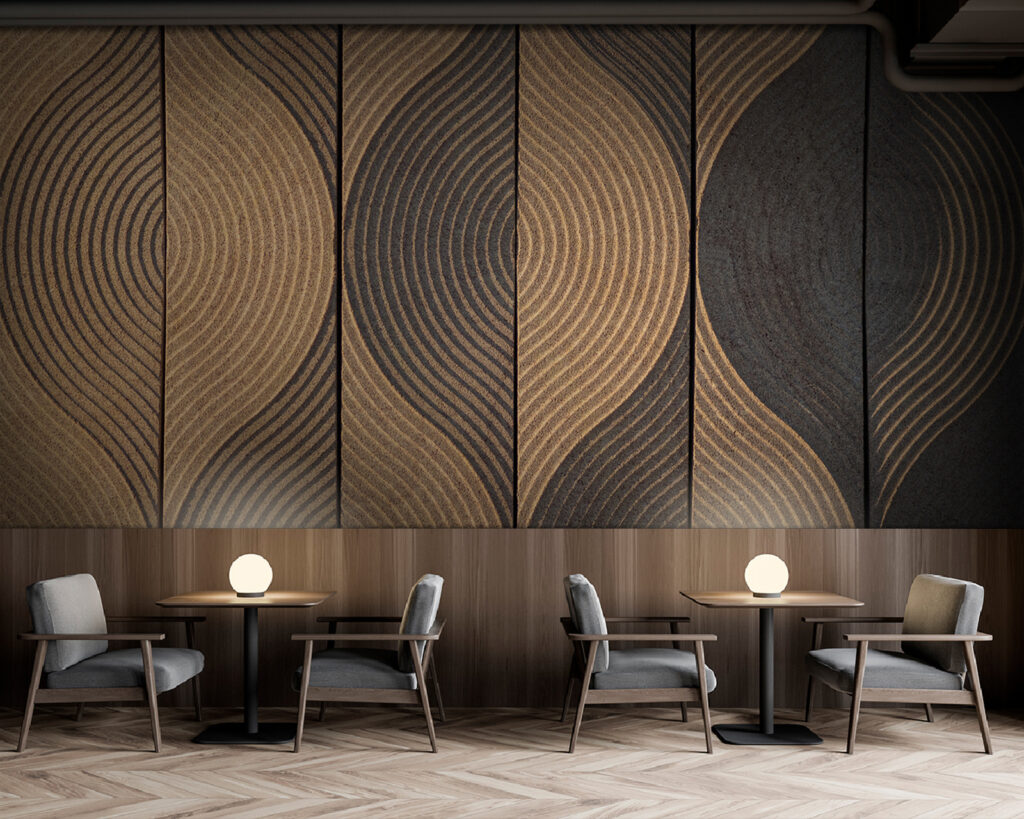 Curved lines in bands — interior 2