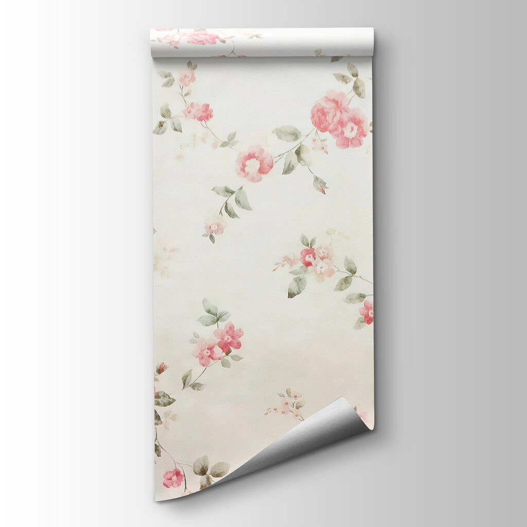 Rose sprigs on cream — product view