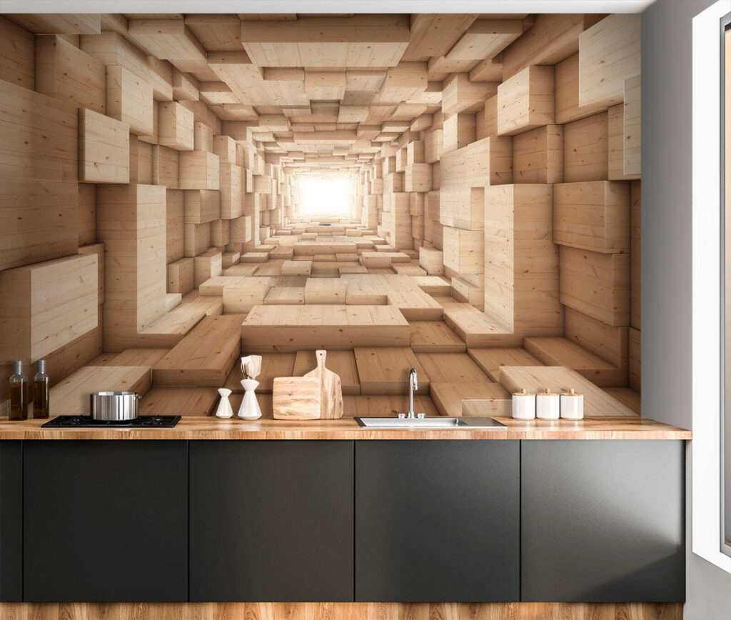 Wood-look block tunnel — interior 7