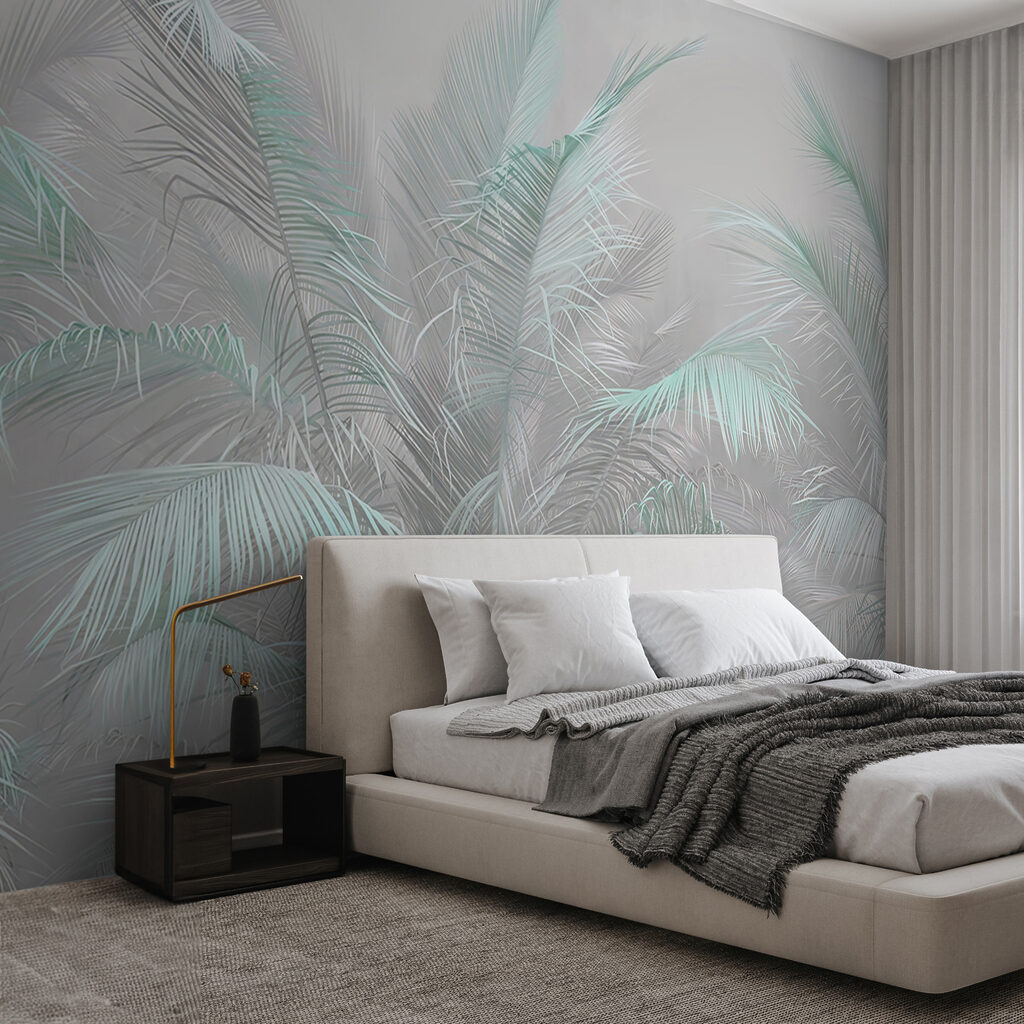 Turquoise palms in mist — interior 2