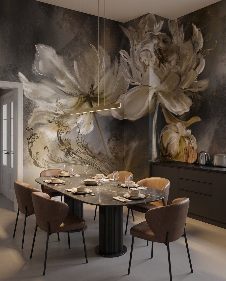 Petals in Paint in an interior
