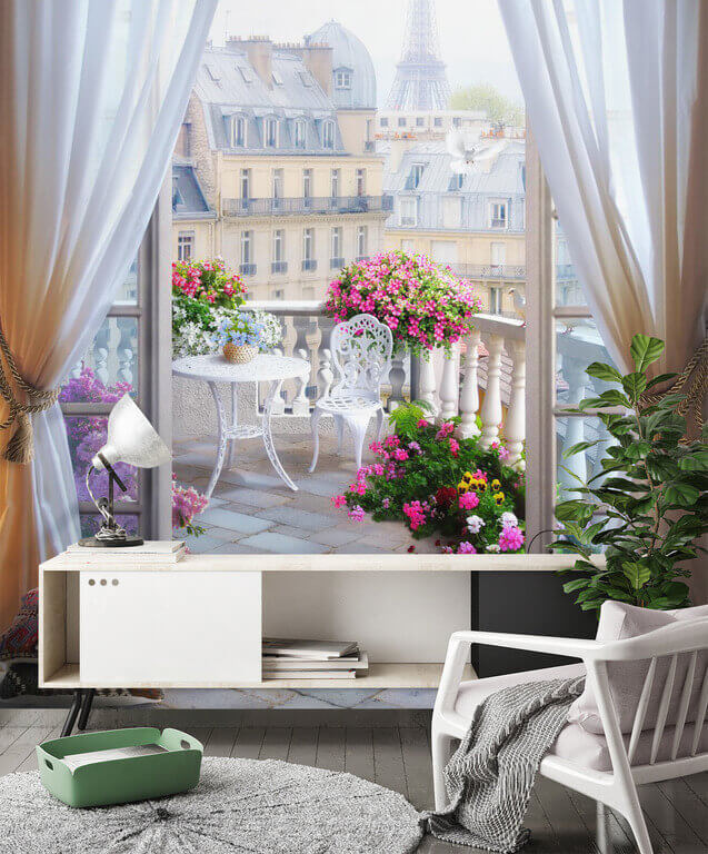 Paris behind white curtains — interior 1