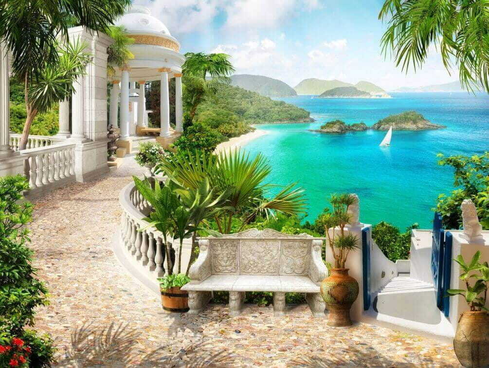 Seaside terrace view — full design
