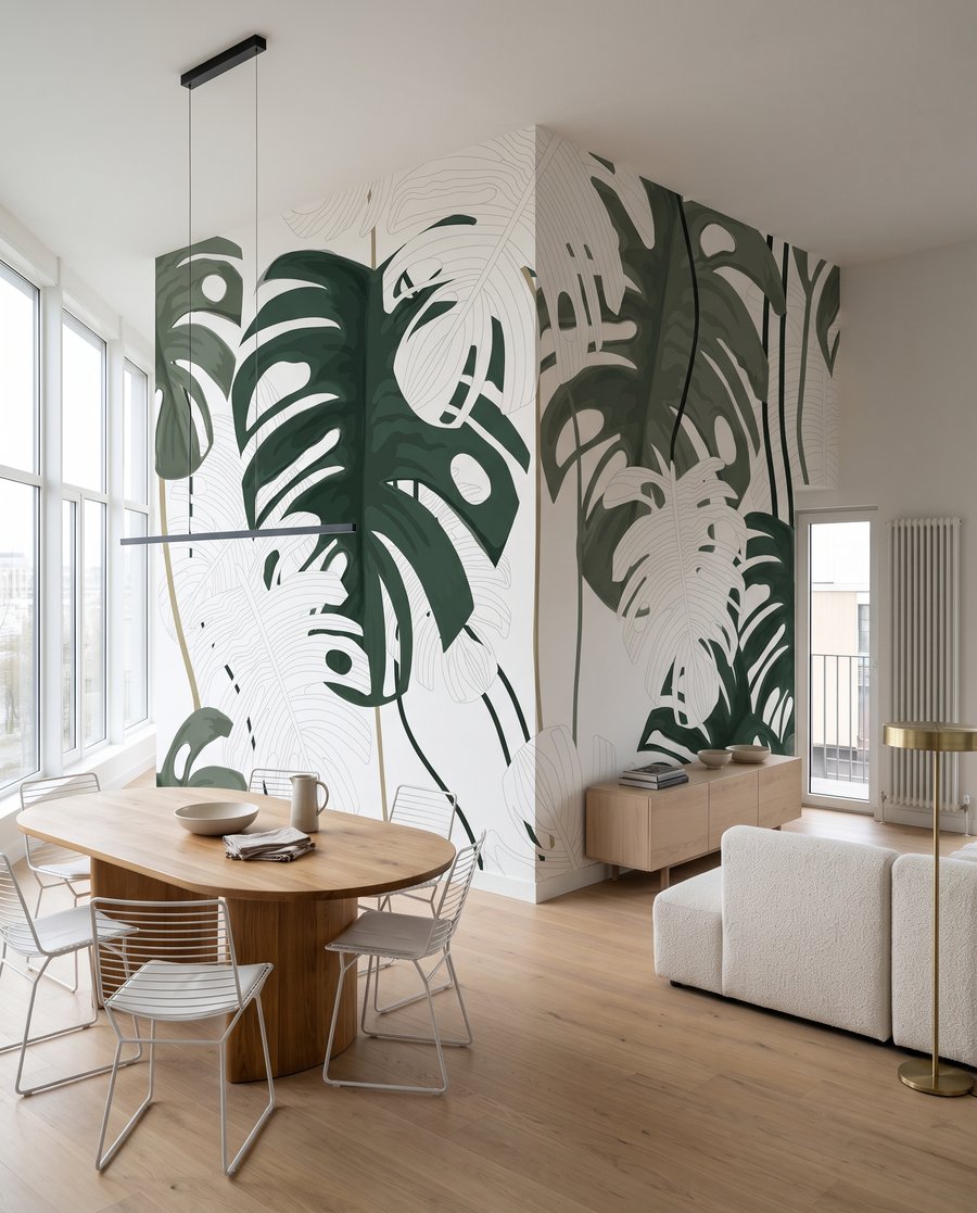 Monstera Line Play in an interior